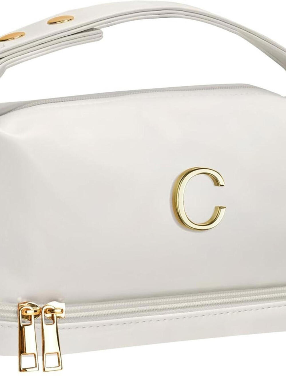 ** SOLD** Makeup Bag, Double Layer Cosmetic Bag (Letter C)